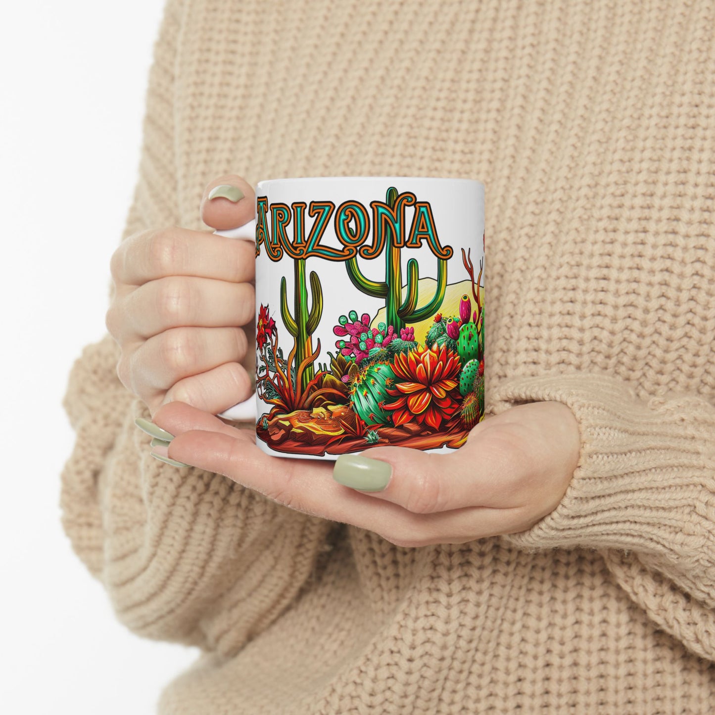 "Arizona Wild" Southwest Desert Ceramic Mug - 11oz and 15oz sizes, Coffee & Tea Lovers, Makes a great souvenir gift!
