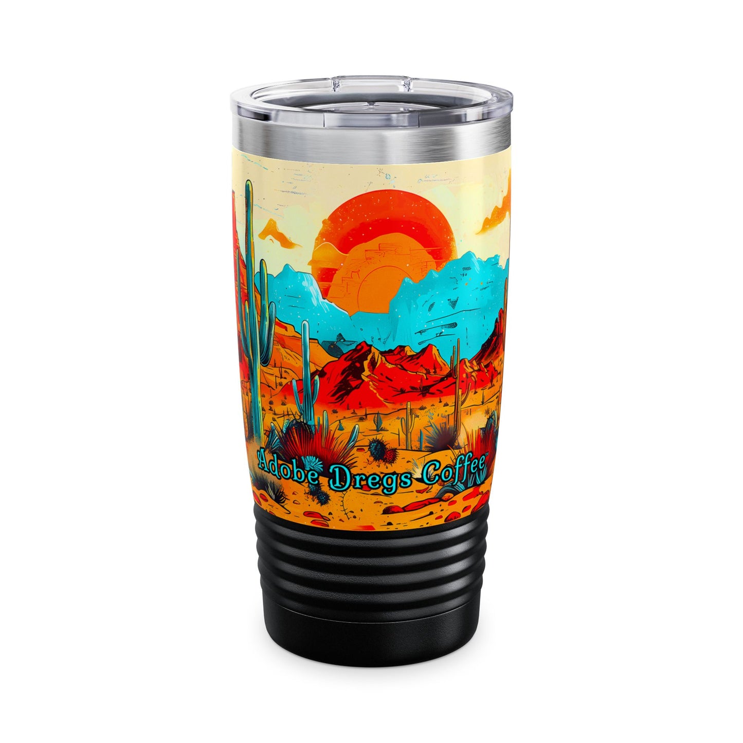 "Saguaro Sunset" 20oz Ringneck Tumbler, Desert Themed Design from Adobe Dregs Coffee