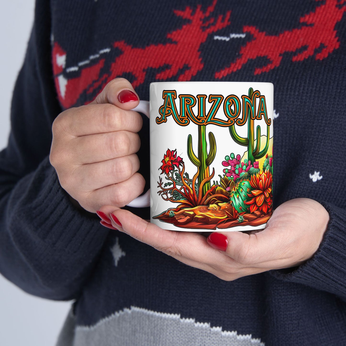 "Arizona Wild" Southwest Desert Ceramic Mug - 11oz and 15oz sizes, Coffee & Tea Lovers, Makes a great souvenir gift!