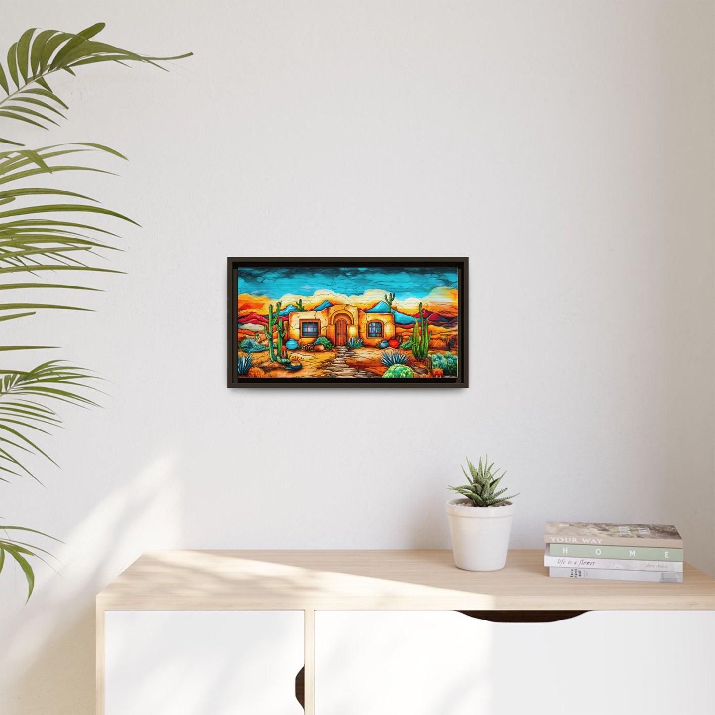 "La Casa de Adobe" A Vibrant and Colorful Canvas Print, Desert Southwest Wall Art - Original Artwork by Rickie O. Pauley