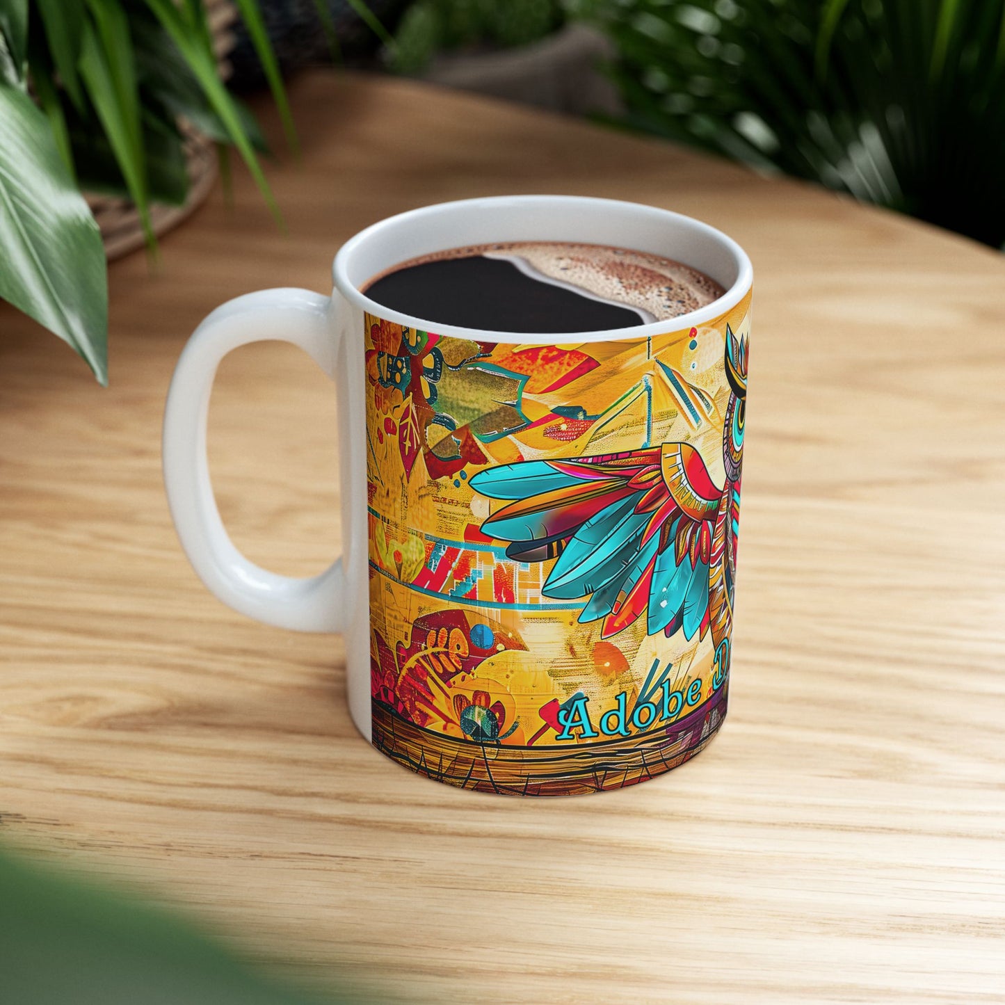 "Owlpaccino" Colorful Owl Ceramic Mug - Available 11oz & 15oz Sizes -Original Artwork by Rickie O. Pauley