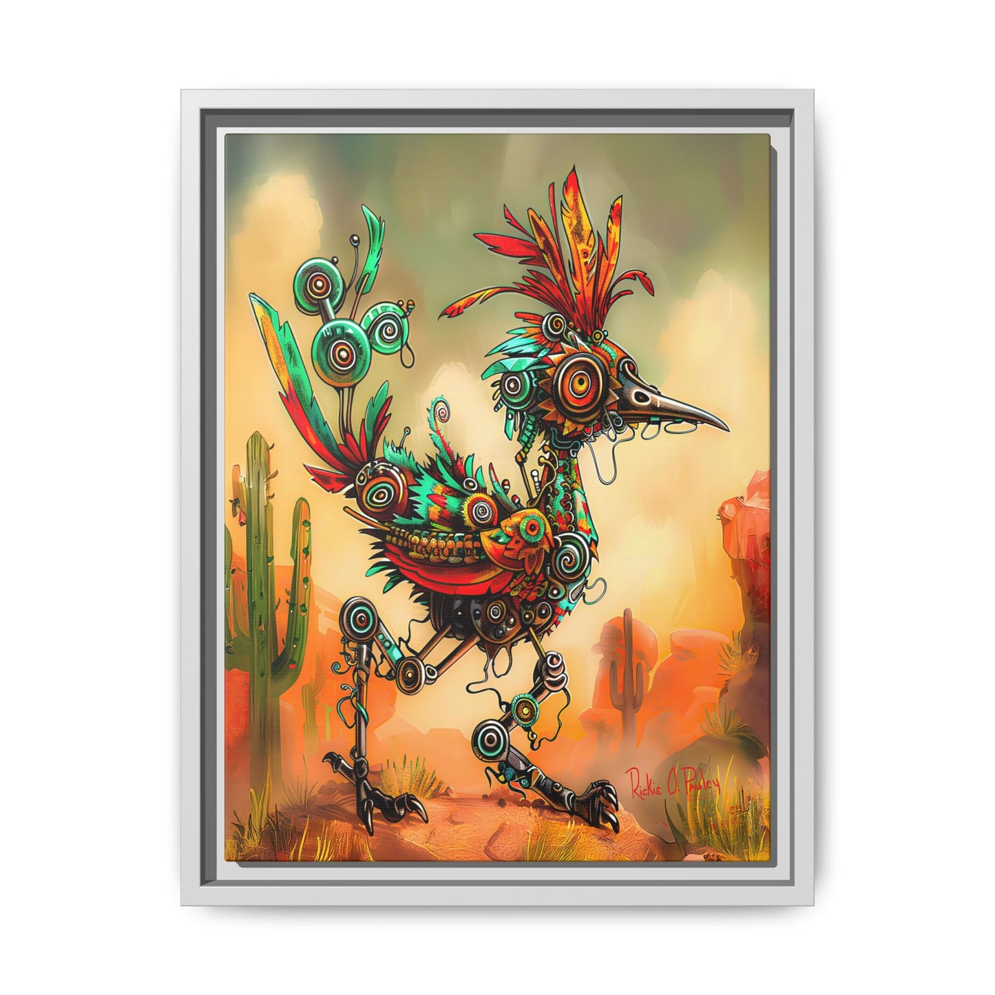 "Roadrunner Bot Bot" Framed Art, 6 sizes, 3 frame colors - Desert Art Lovers, Wall Art