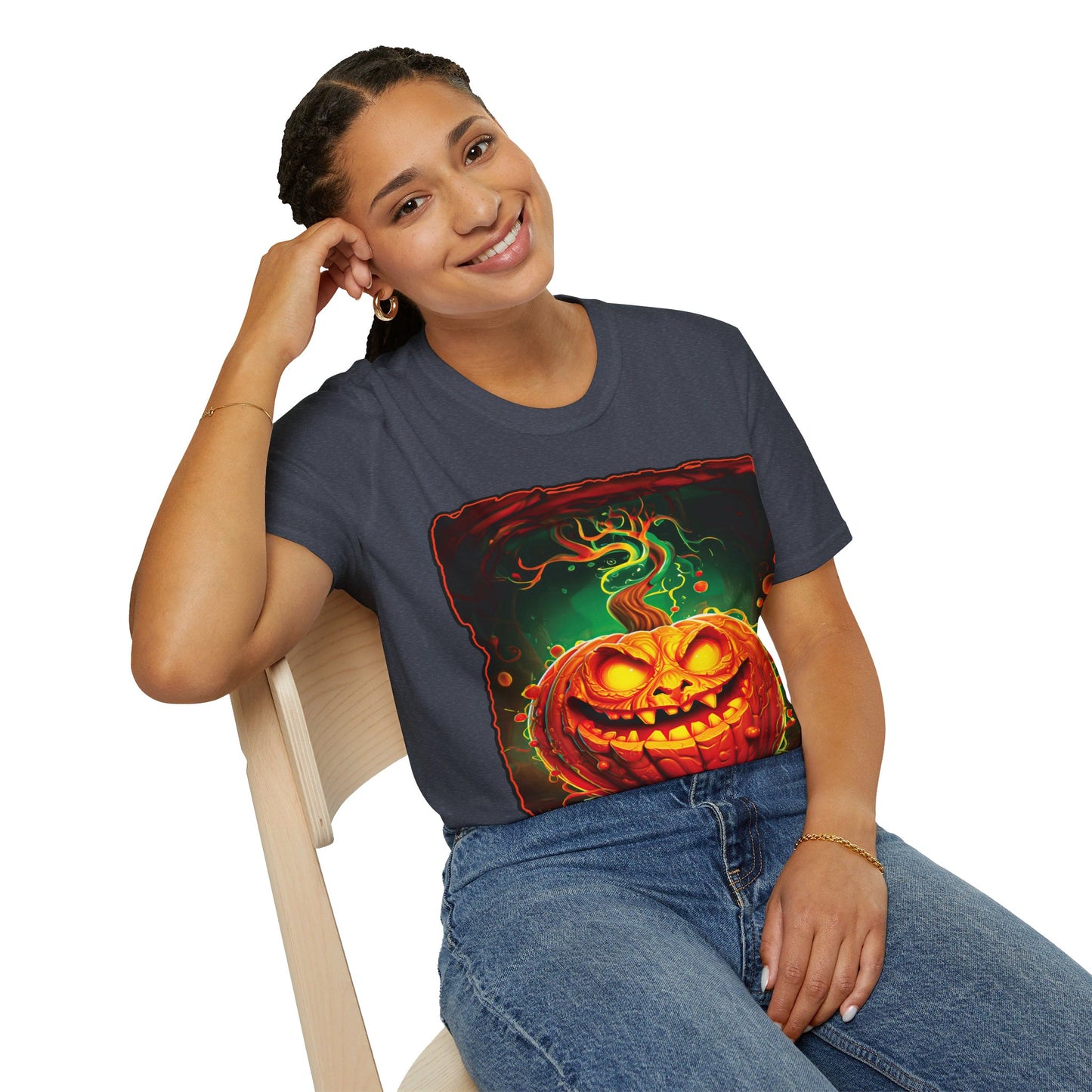 "Beware the Pumpkin Patch..." Unisex Softstyle T-Shirt from Adobe Dregs Coffee Stash™