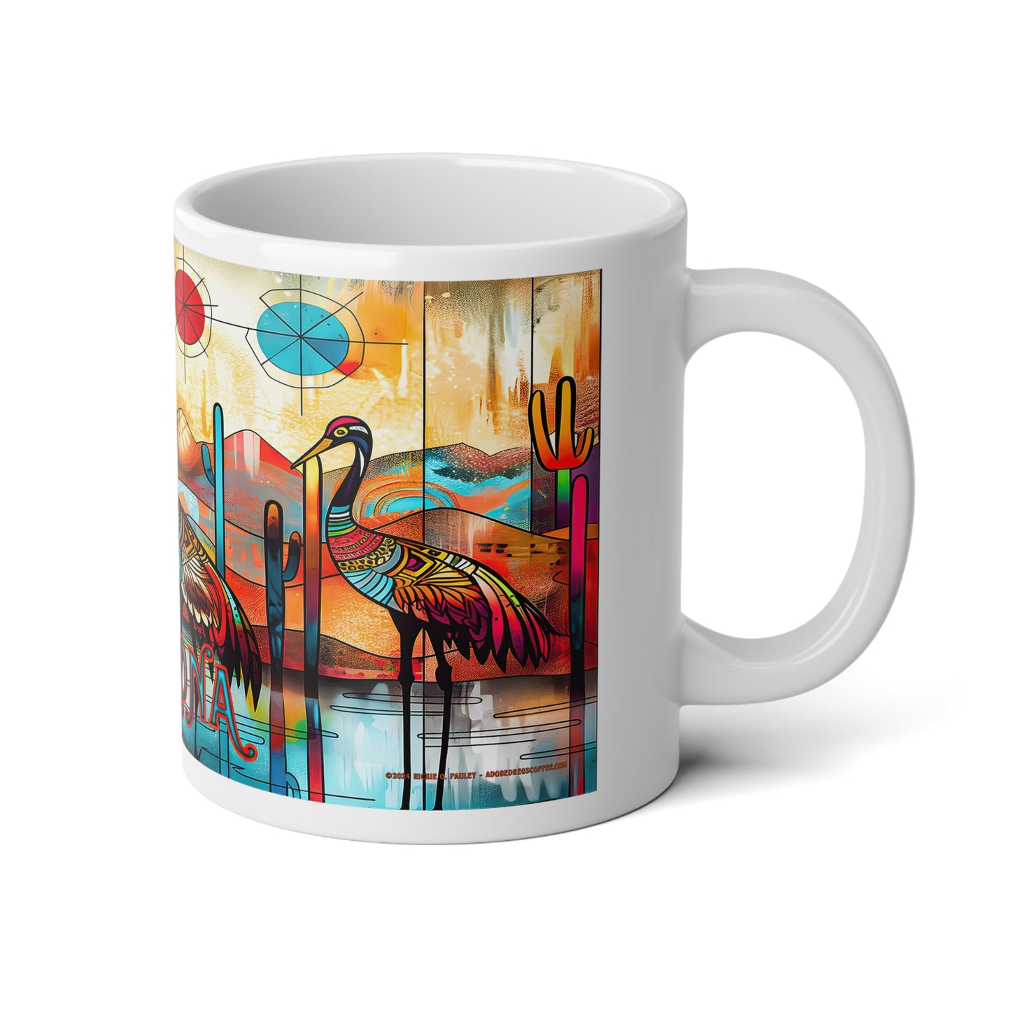 "Sandhill Craze" Vibrant Arizona Jumbo Mug - 20oz Colorful Desert Landscape