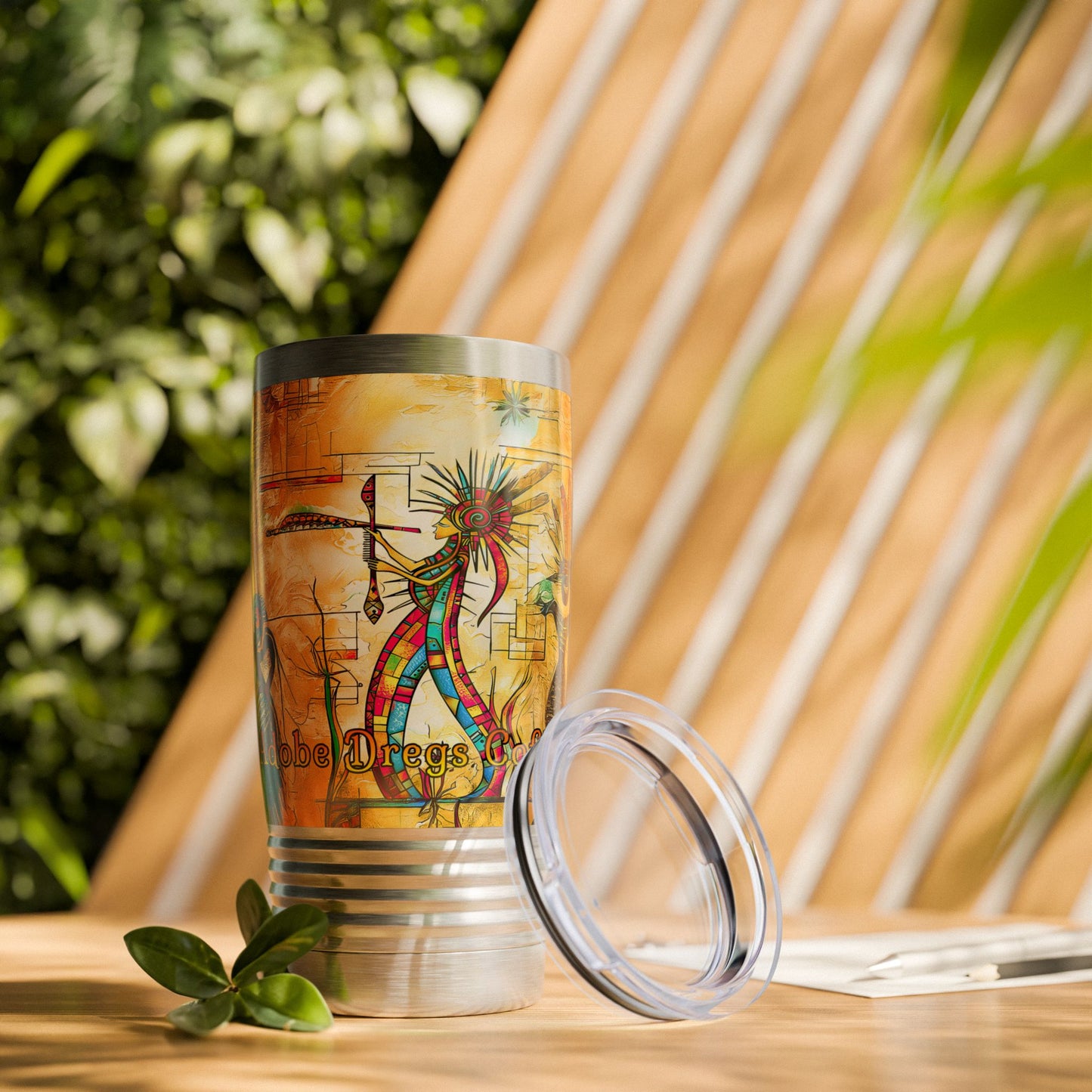 "Ocotillo Arroyo" A Colorful Desert Themed Stainless Steel Ringneck Tumbler | 20oz Tumbler for Coffee Lovers