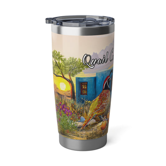 "Quail Covey Cottage" - Vagabond 20oz Tumbler - Artistic Travel Mug for Adventurers, Insulated Drinkware for Traveling, Unique Gift