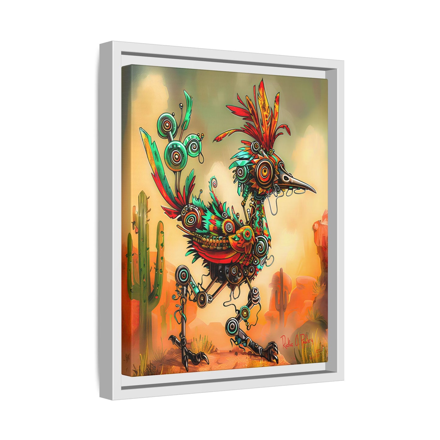 "Roadrunner Bot Bot" Framed Art, 6 sizes, 3 frame colors - Desert Art Lovers, Wall Art
