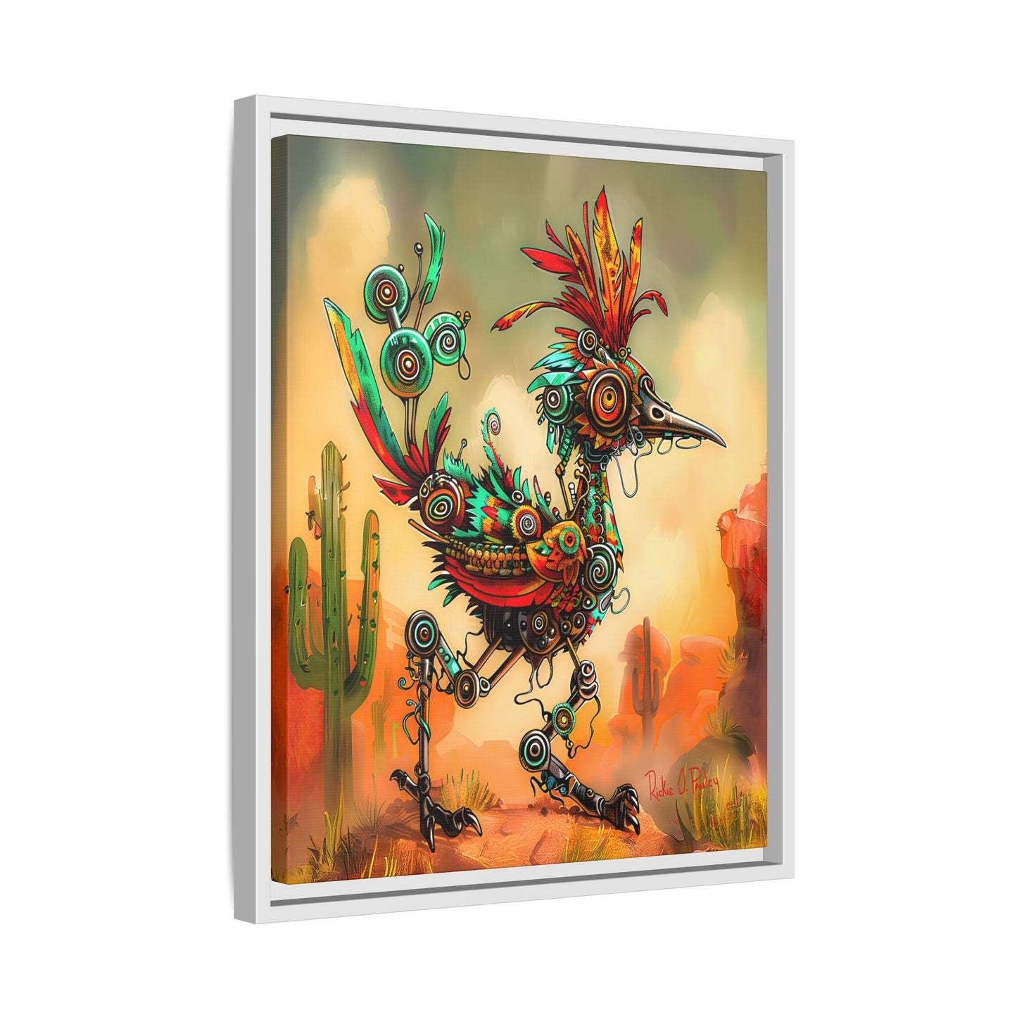 "Roadrunner Bot Bot" Framed Art, 6 sizes, 3 frame colors - Desert Art Lovers, Wall Art