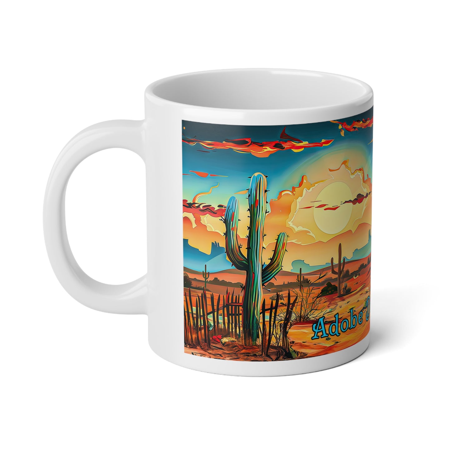 "The Coffee Shack" Southwest Design Jumbo Mug, 20oz - Original Artwork by Rickie O. Pauley