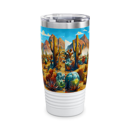 "Desert Bloom" 20oz Ringneck Stainless Steel Tumbler by Adobe Dregs Coffee™