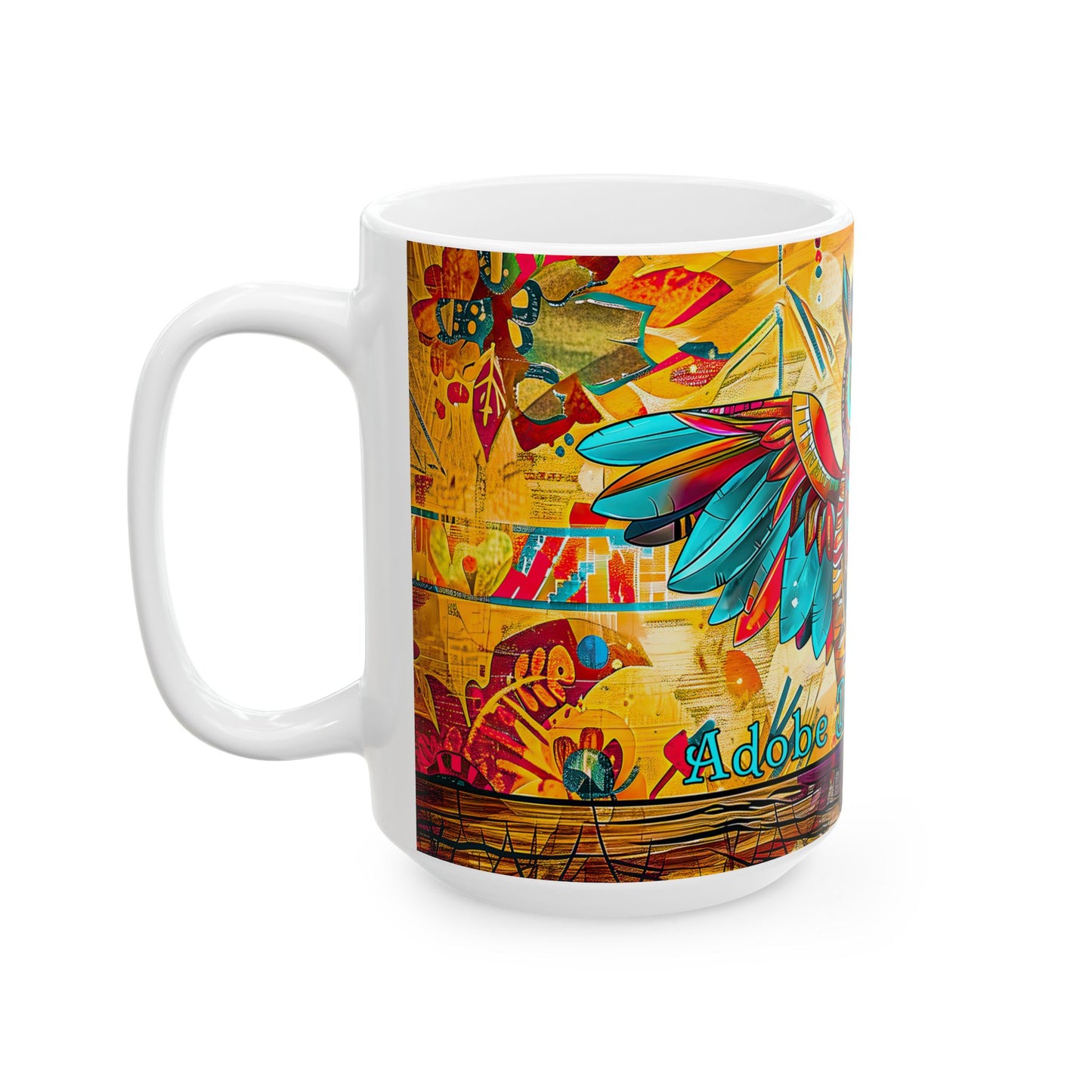 "Owlpaccino" Colorful Owl Ceramic Mug - Available 11oz & 15oz Sizes -Original Artwork by Rickie O. Pauley