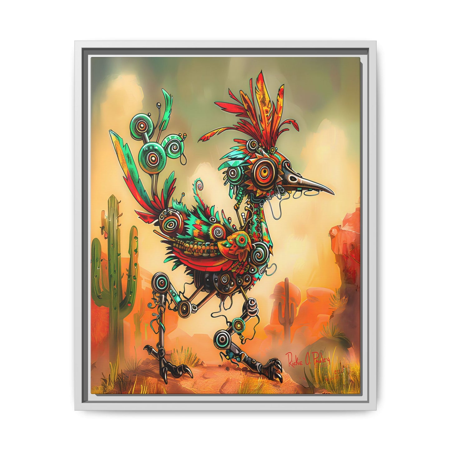 "Roadrunner Bot Bot" Framed Art, 6 sizes, 3 frame colors - Desert Art Lovers, Wall Art