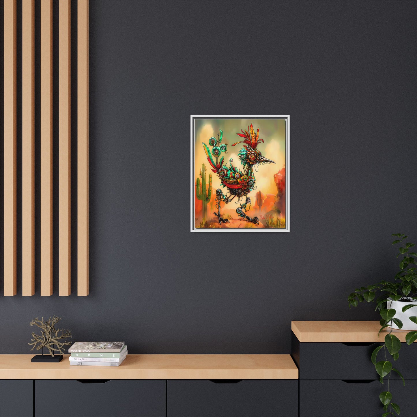 "Roadrunner Bot Bot" Framed Art, 6 sizes, 3 frame colors - Desert Art Lovers, Wall Art