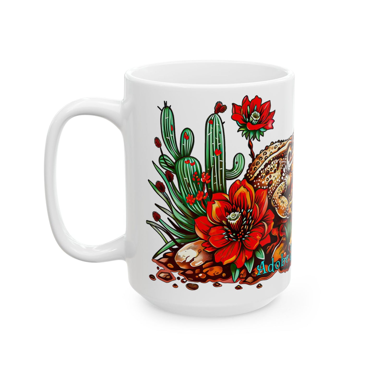 "Printz Ribbitz" - Ceramic Mug, Vibrant Frog and Cacti Mug - Available in both 11oz and 15oz Sizes, Cute Frog Gift Mug!