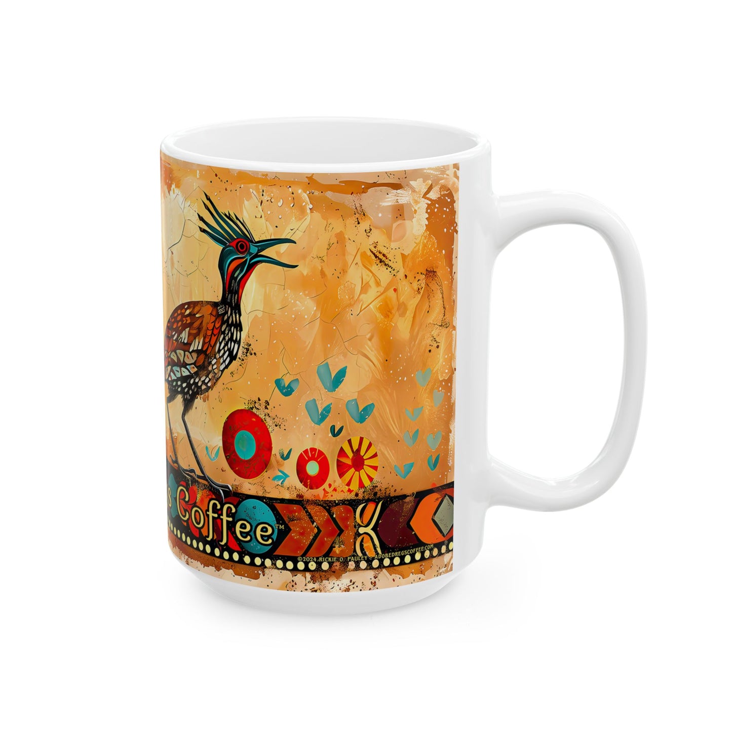 "Pajaro Correcamino" or "Roadrunner" Colorful Ceramic Mug - Available in 11oz and 15oz Sizes