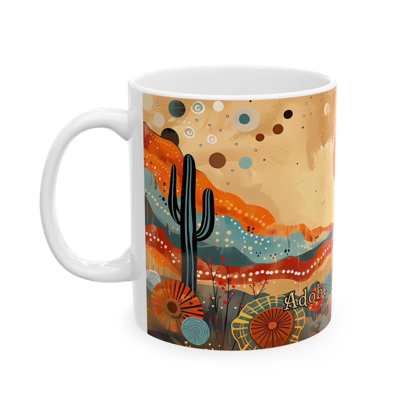 Desert Roadrunner: Adobe Dregs Coffee Ceramic Mug, 11oz.