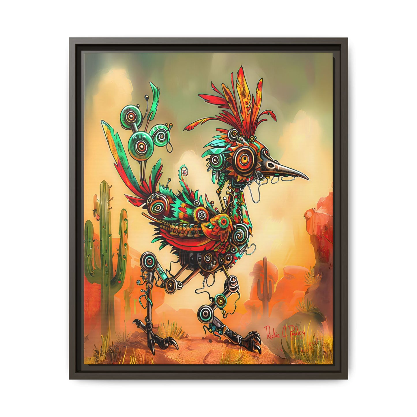 "Roadrunner Bot Bot" Framed Art, 6 sizes, 3 frame colors - Desert Art Lovers, Wall Art