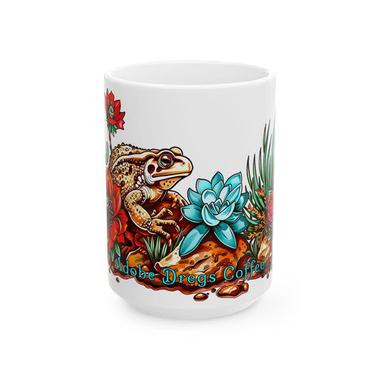 "Printz Ribbitz" - Ceramic Mug, Vibrant Frog and Cacti Mug - Available in both 11oz and 15oz Sizes, Cute Frog Gift Mug!