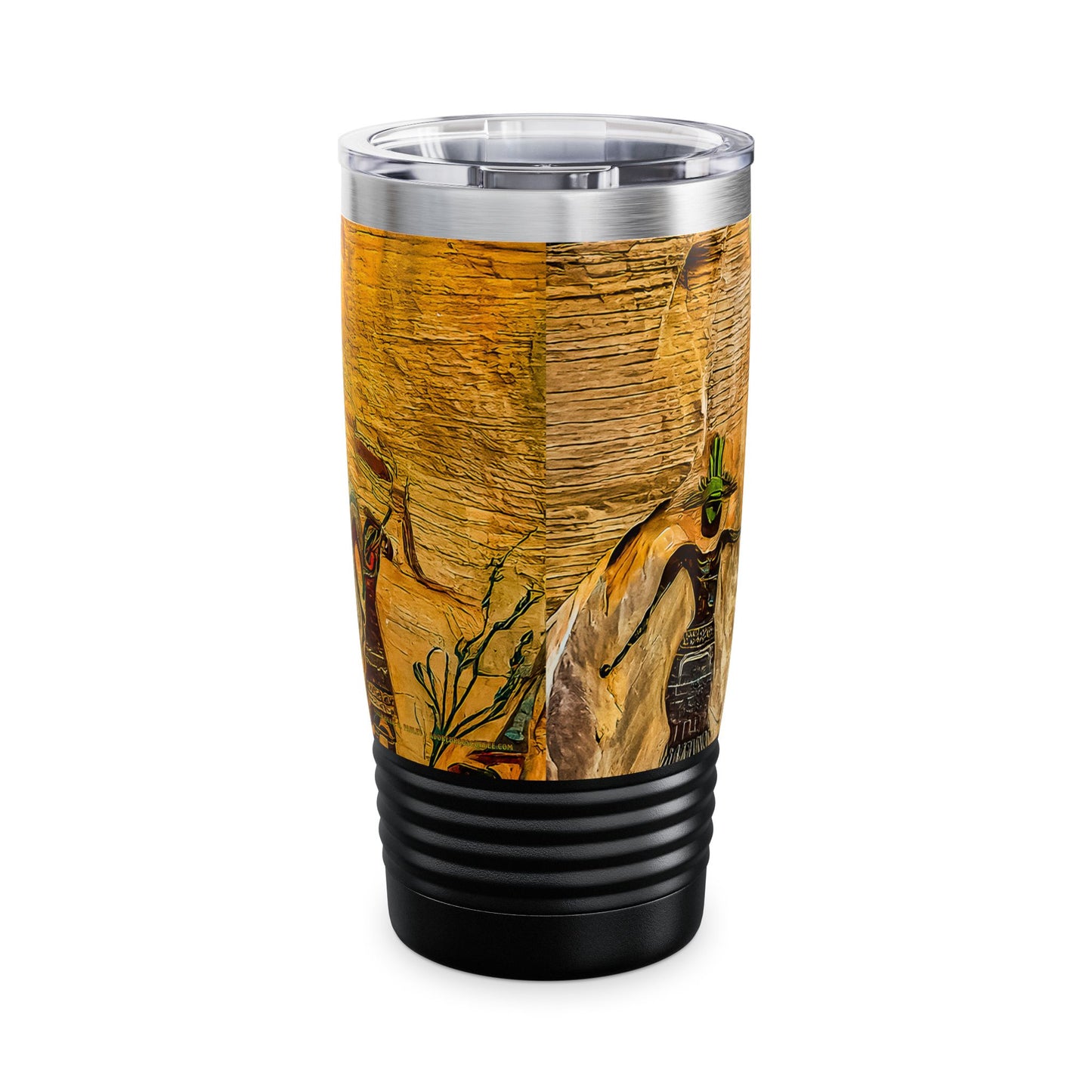 "Ocotillo Arroyo" A Colorful Desert Themed Stainless Steel Ringneck Tumbler | 20oz Tumbler for Coffee Lovers
