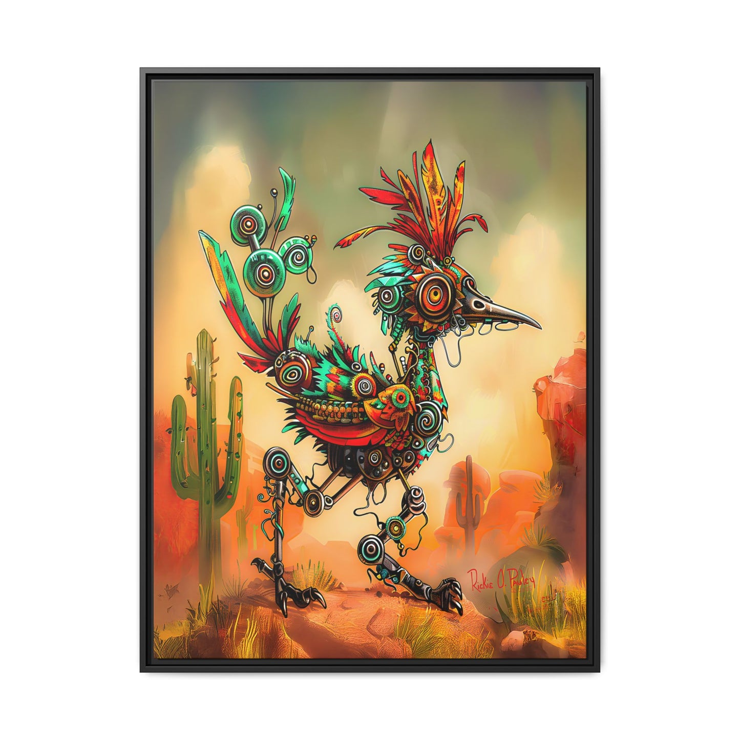 "Roadrunner Bot Bot" Framed Art, 6 sizes, 3 frame colors - Desert Art Lovers, Wall Art