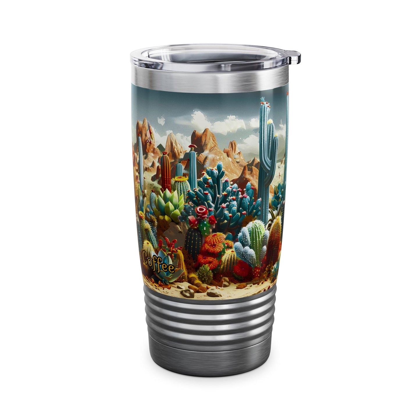 "Desert Cacti" 20oz Stainless Steel Ringneck Tumbler