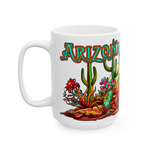 "Arizona Wild" Southwest Desert Ceramic Mug - 11oz and 15oz sizes, Coffee & Tea Lovers, Makes a great souvenir gift!