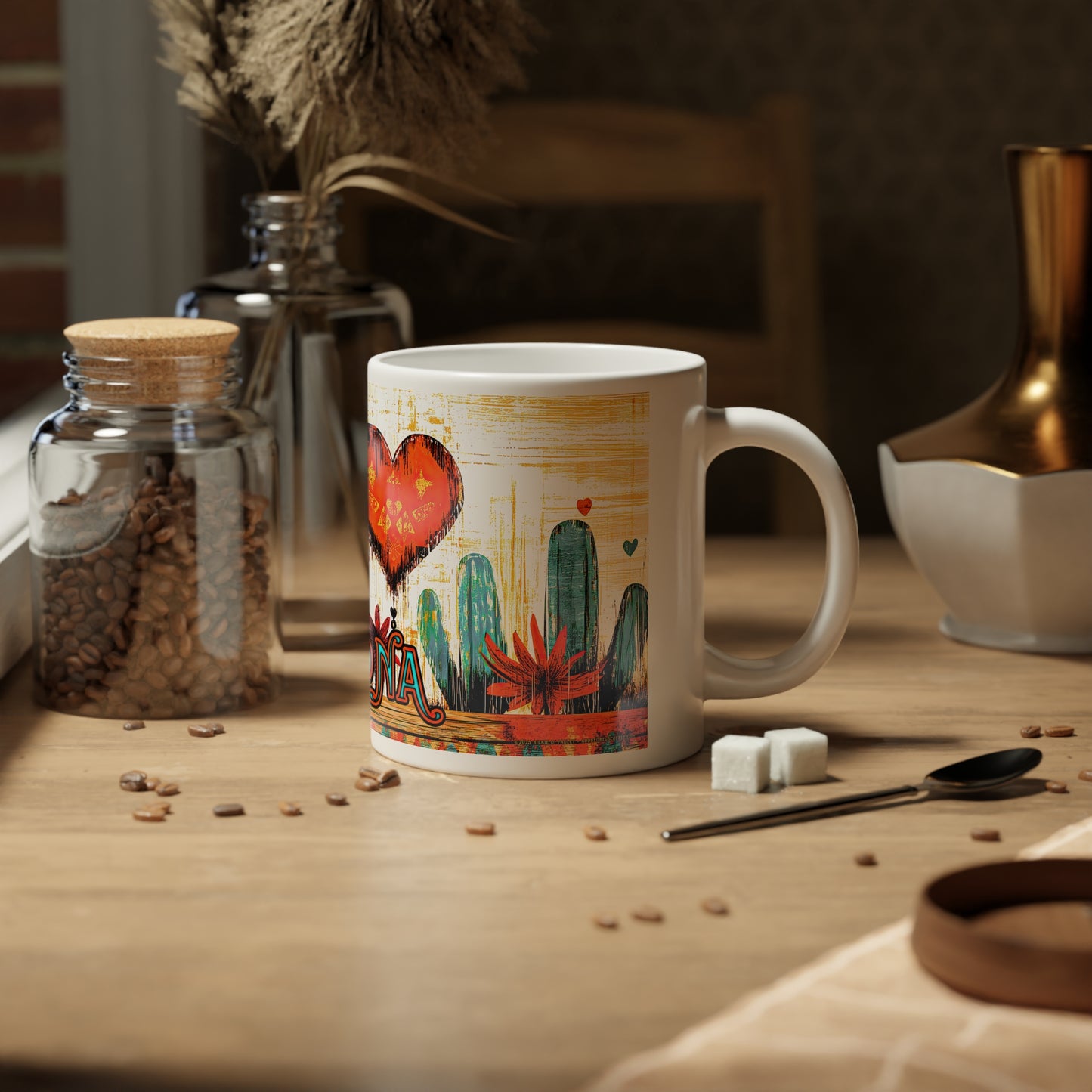 "My Heart's In Arizona" Jumbo 20oz Mug - Coffee Cup for A Warm, Southwestern Vibe