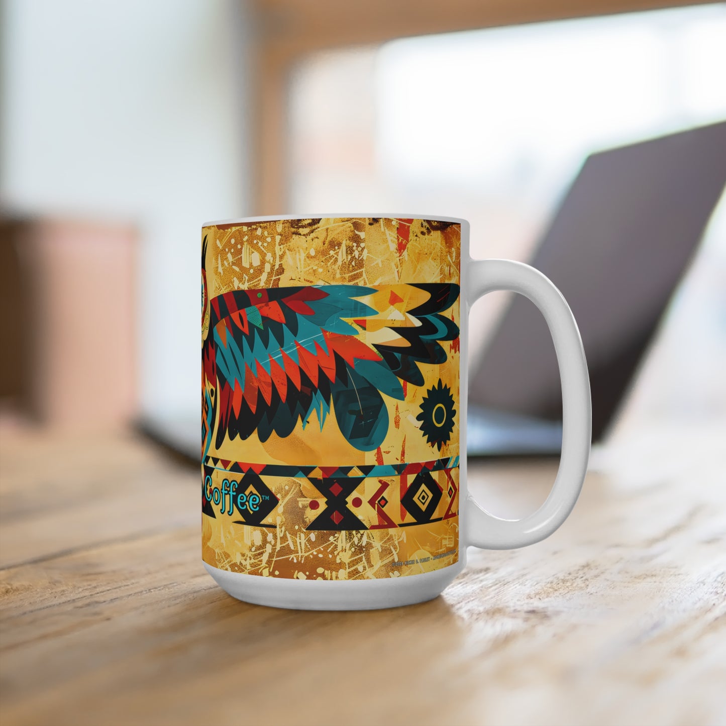 "Spread Your Wings" Colorful Owl Coffee Mug - 15oz Ceramic Mug for Coffee Lovers & Gift Idea