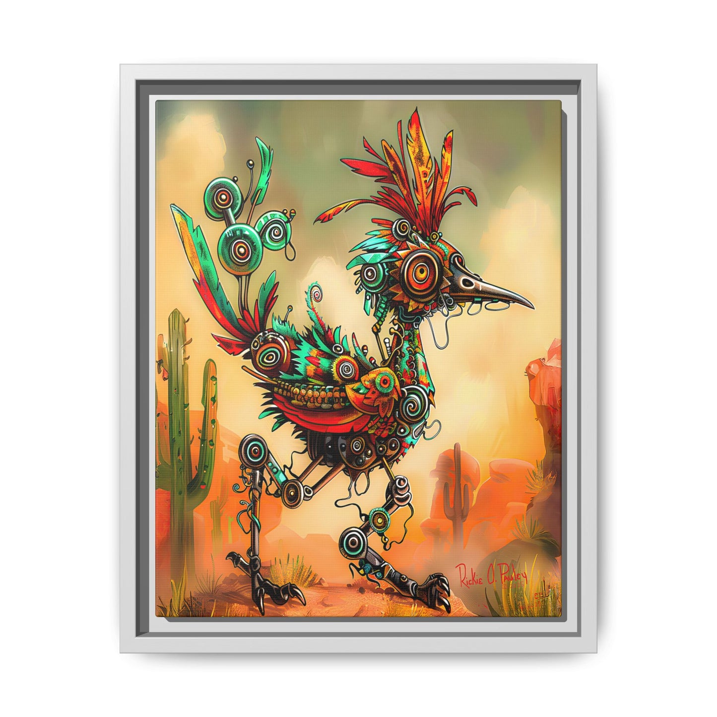 "Roadrunner Bot Bot" Framed Art, 6 sizes, 3 frame colors - Desert Art Lovers, Wall Art