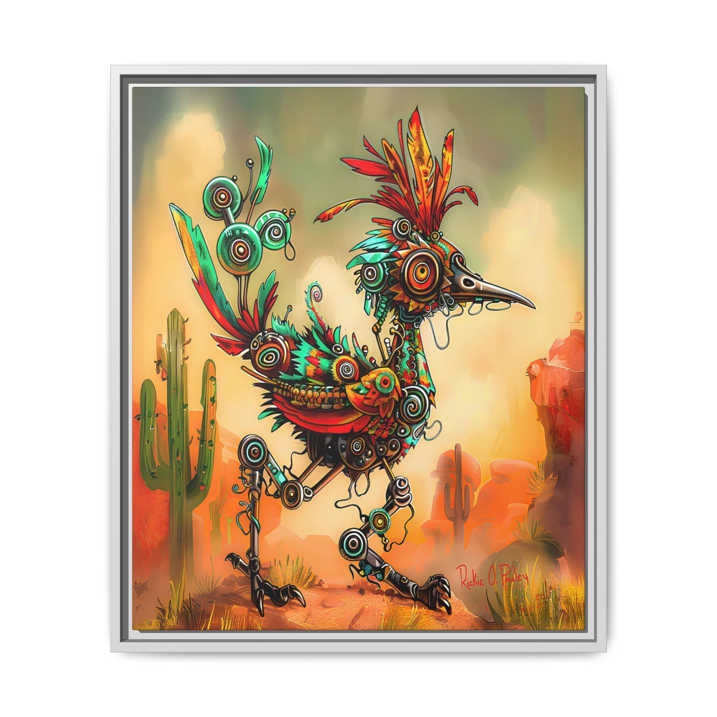 "Roadrunner Bot Bot" Framed Art, 6 sizes, 3 frame colors - Desert Art Lovers, Wall Art