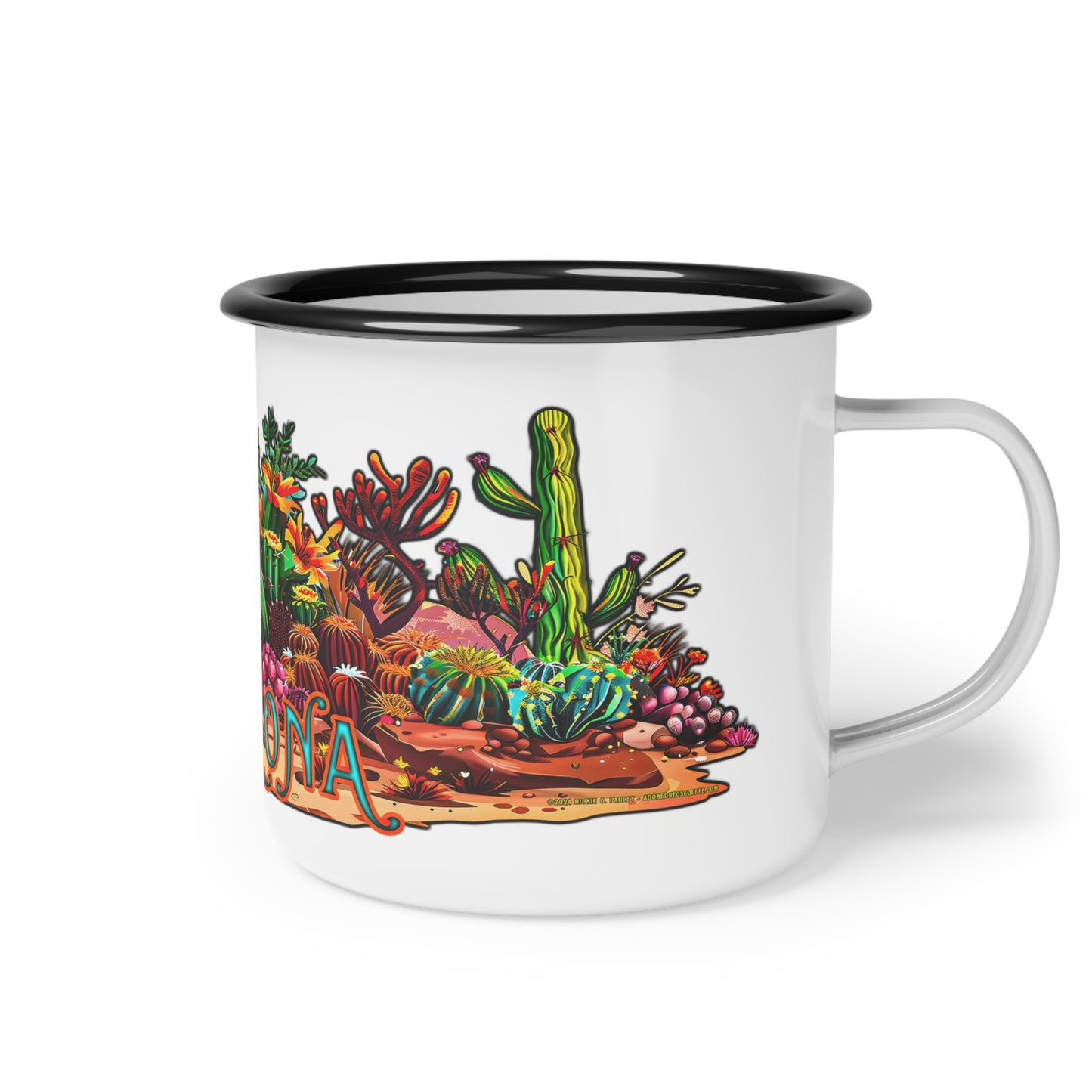 "Arizona Oasis" Camp Mug - 12oz Arizona Desert Cactus Design