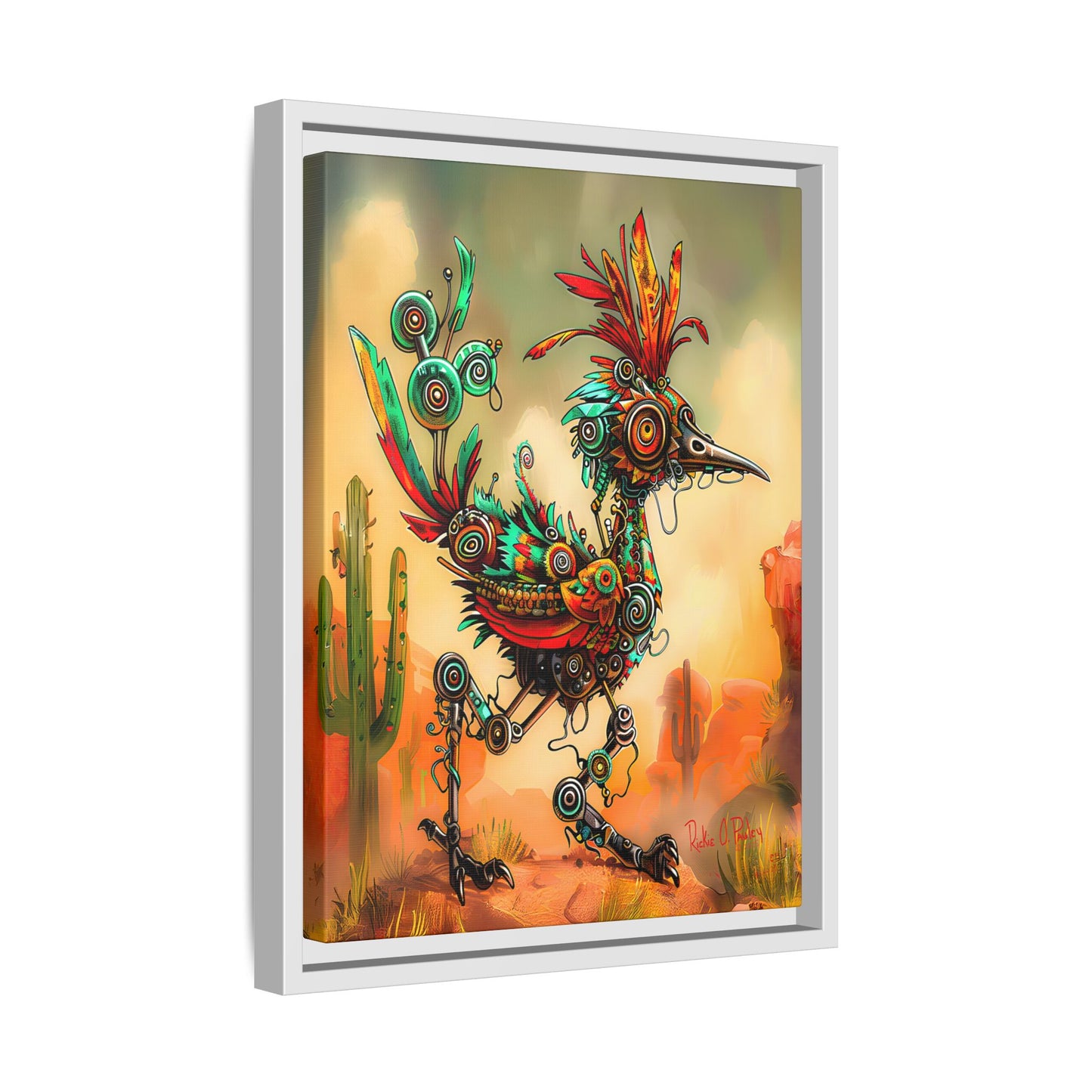 "Roadrunner Bot Bot" Framed Art, 6 sizes, 3 frame colors - Desert Art Lovers, Wall Art