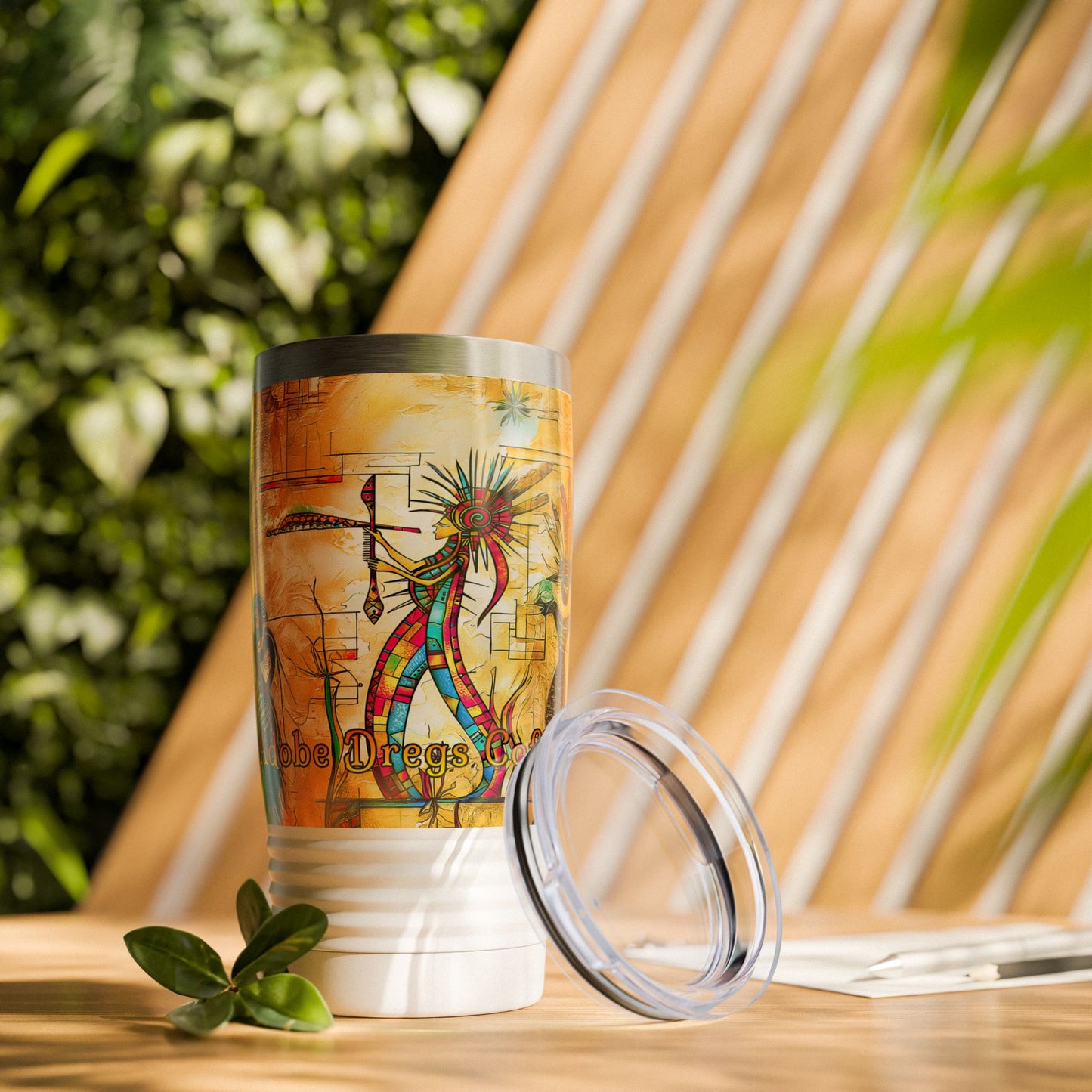 "Ocotillo Arroyo" A Colorful Desert Themed Stainless Steel Ringneck Tumbler | 20oz Tumbler for Coffee Lovers