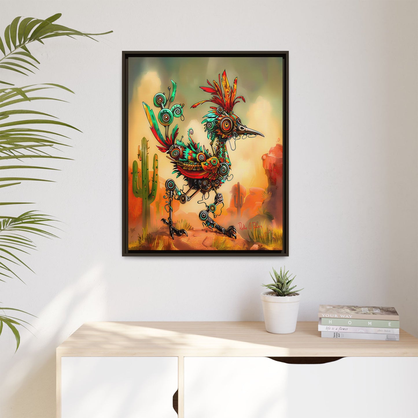 "Roadrunner Bot Bot" Framed Art, 6 sizes, 3 frame colors - Desert Art Lovers, Wall Art