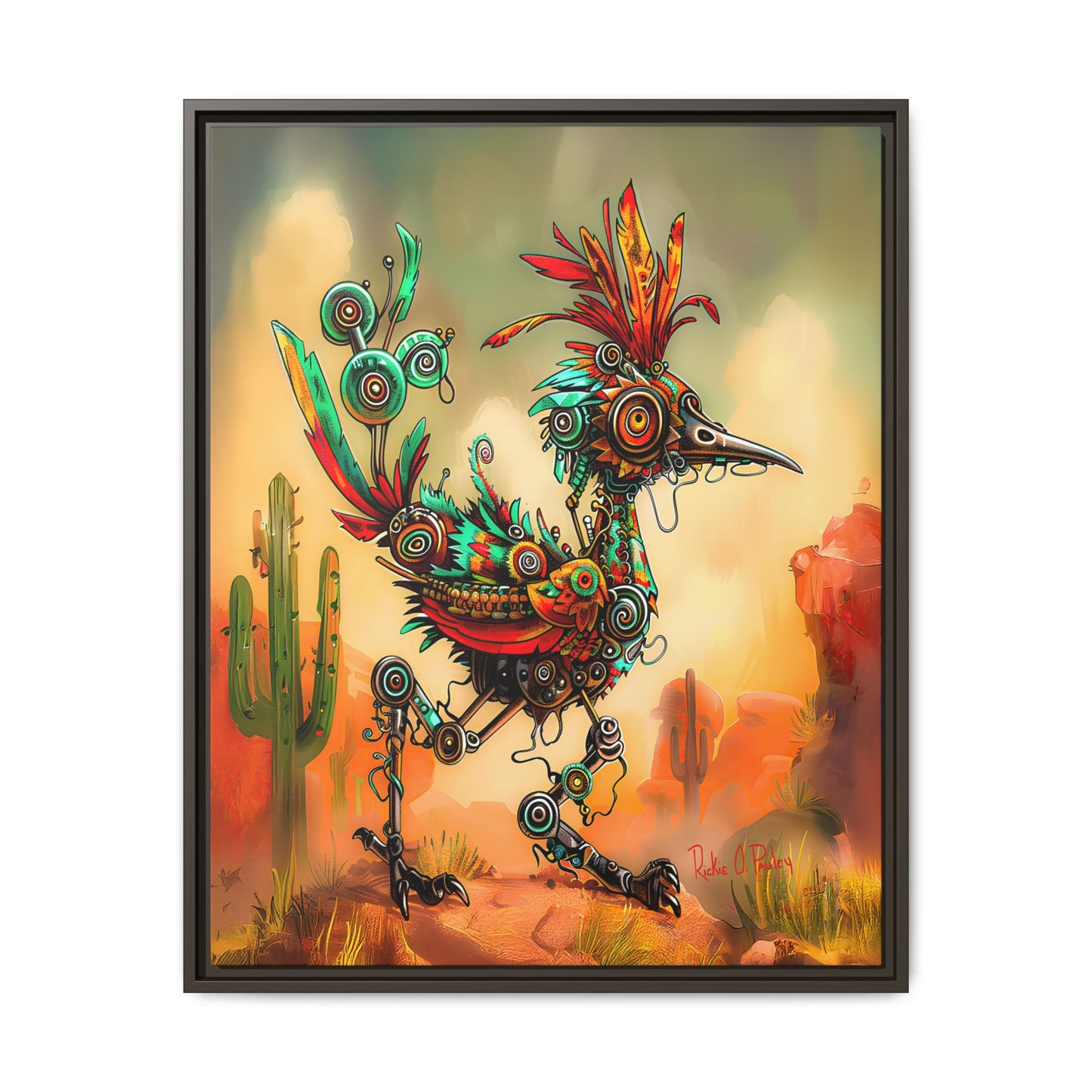"Roadrunner Bot Bot" Framed Art, 6 sizes, 3 frame colors - Desert Art Lovers, Wall Art