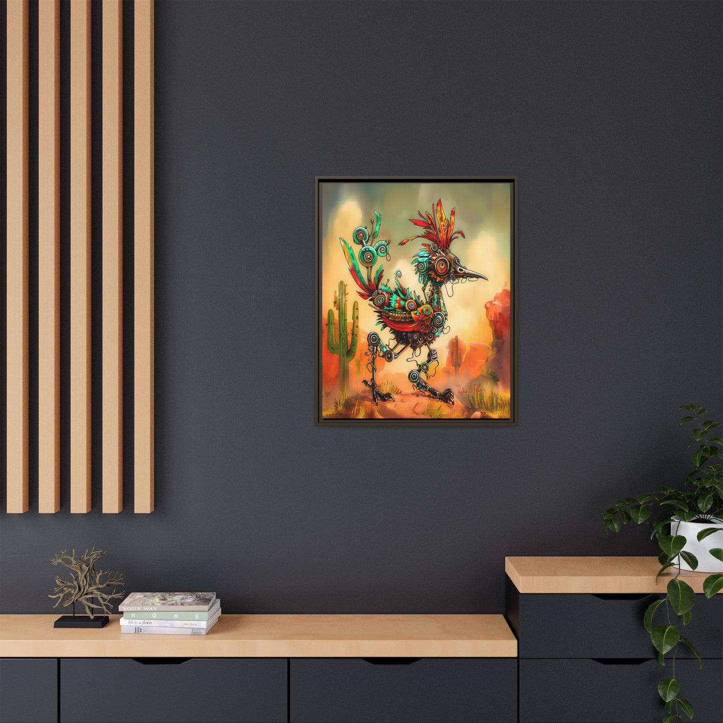 "Roadrunner Bot Bot" Framed Art, 6 sizes, 3 frame colors - Desert Art Lovers, Wall Art
