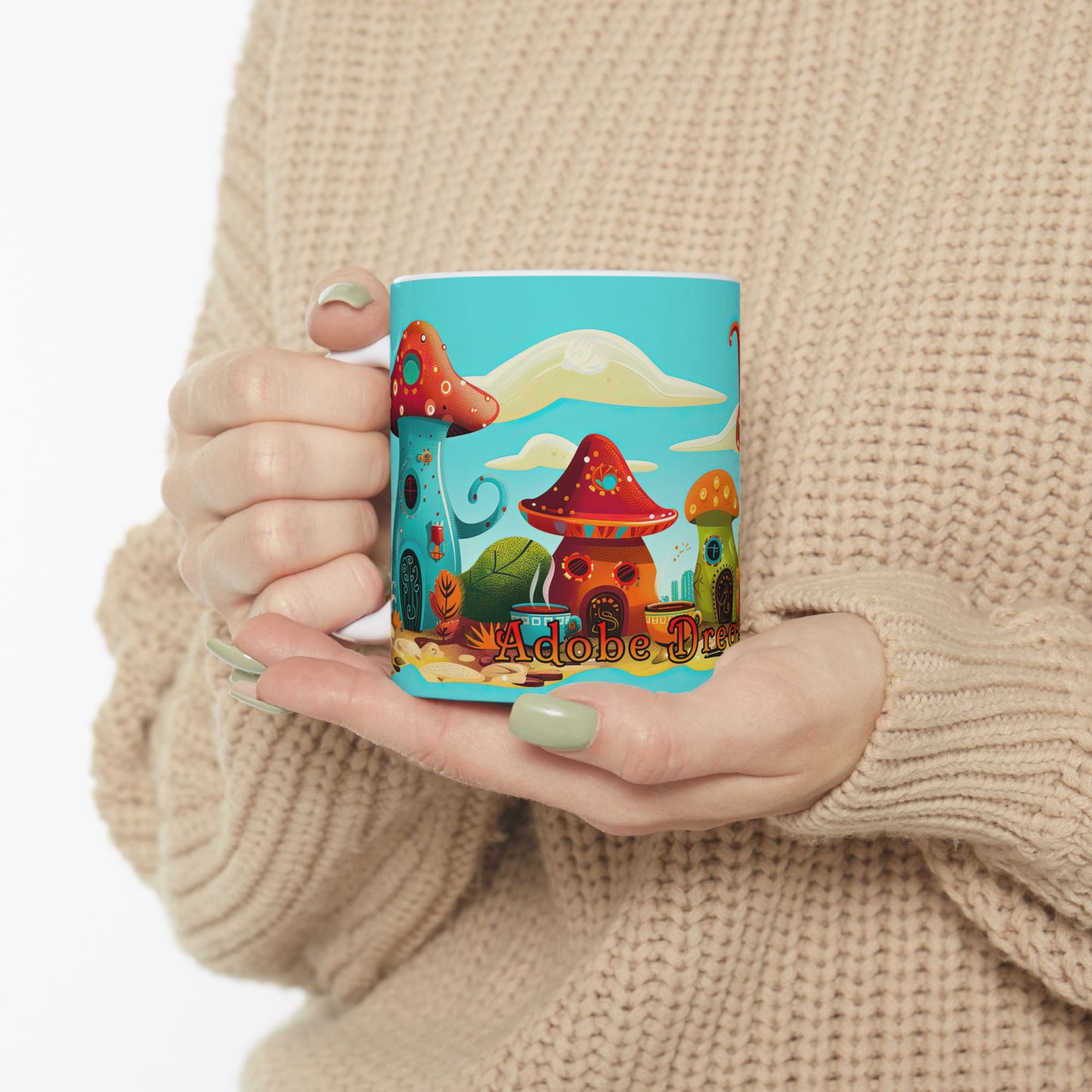 "So Mushroom for Coffee" Colorful Mushroom Themed Ceramic Mug - Available in 11oz and 15oz Sizes