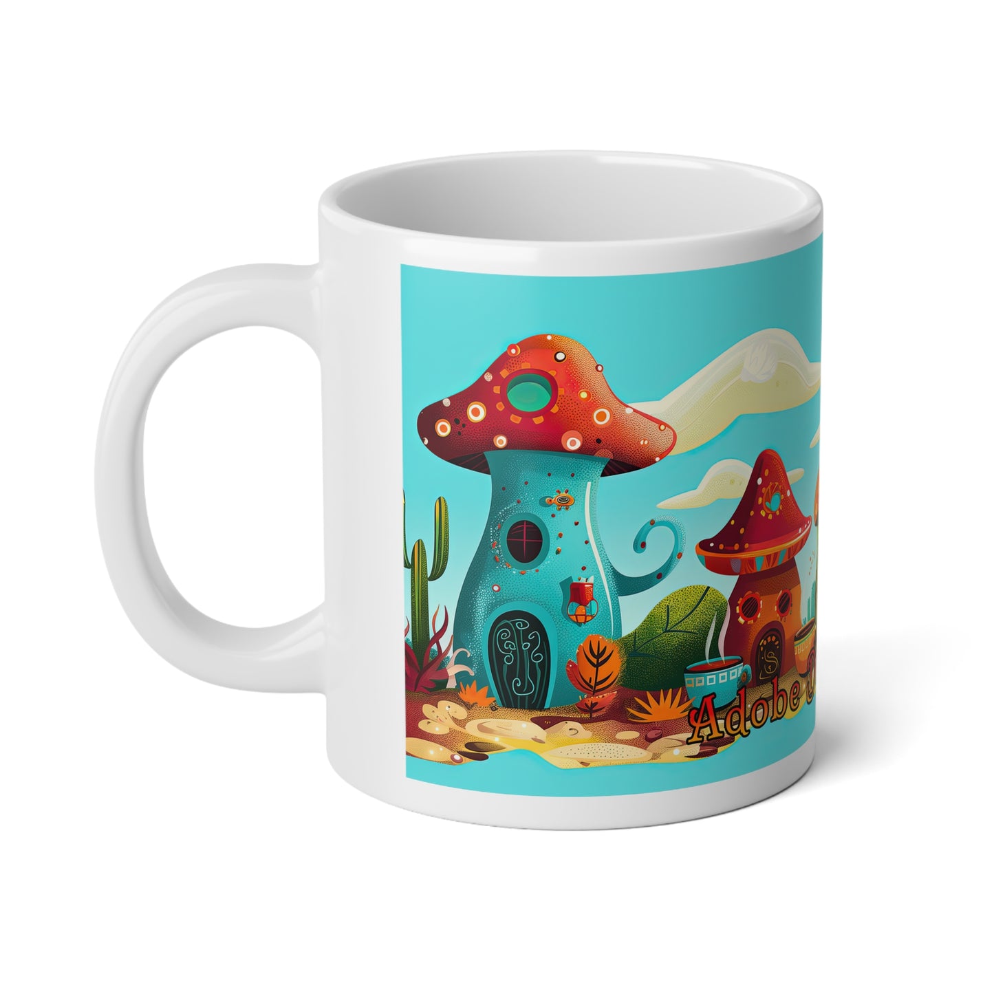 "So Mushroom for Coffee" Jumbo 20oz Ceramic Mug - Original Artwork by Rickie O. Pauley