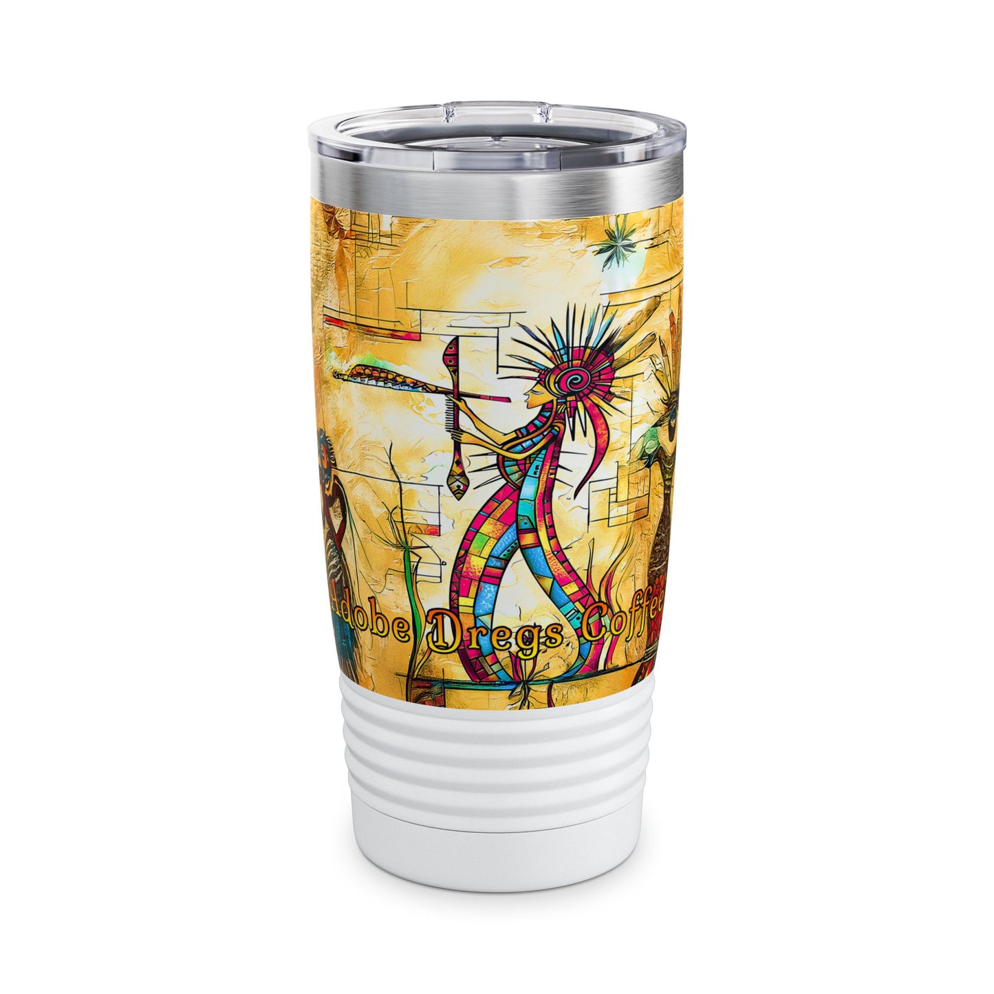 "Ocotillo Arroyo" A Colorful Desert Themed Stainless Steel Ringneck Tumbler | 20oz Tumbler for Coffee Lovers