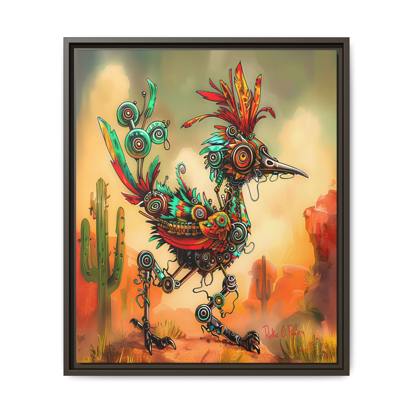 "Roadrunner Bot Bot" Framed Art, 6 sizes, 3 frame colors - Desert Art Lovers, Wall Art