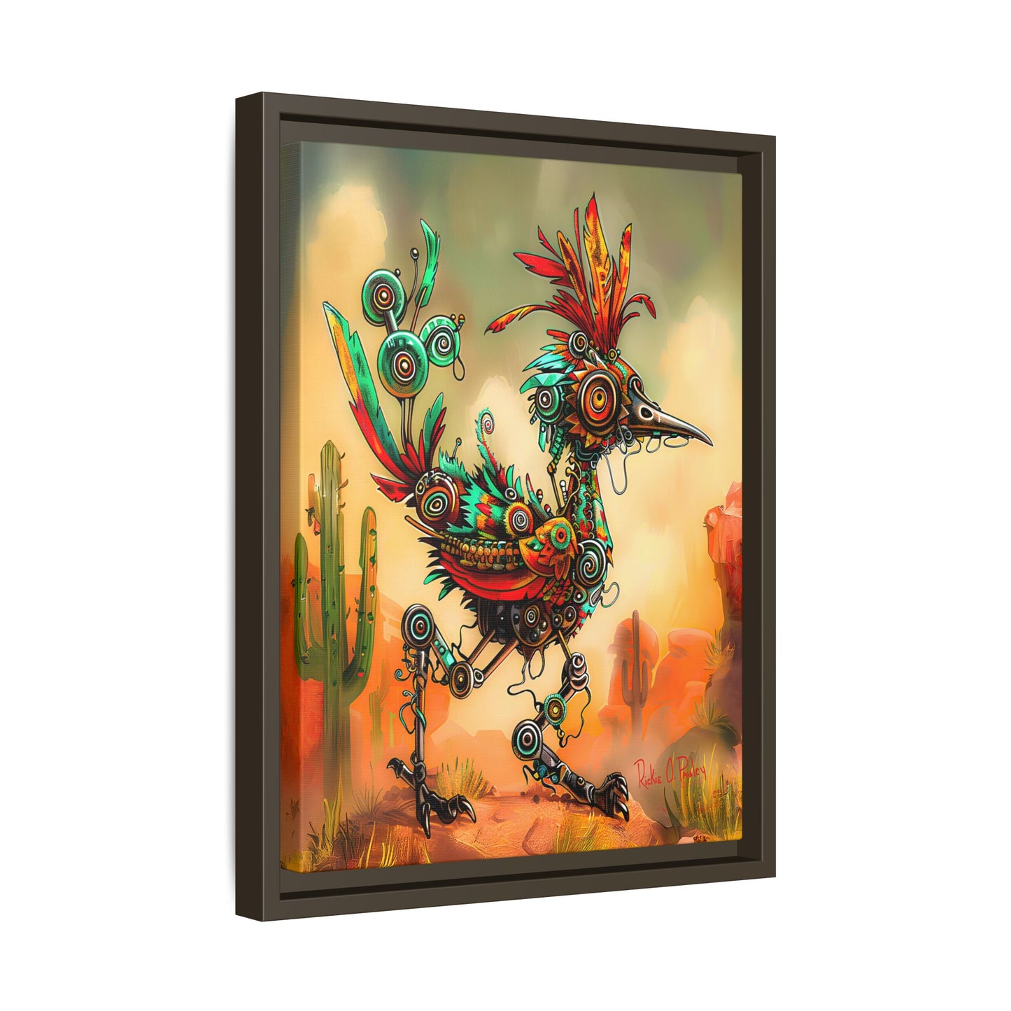 "Roadrunner Bot Bot" Framed Art, 6 sizes, 3 frame colors - Desert Art Lovers, Wall Art