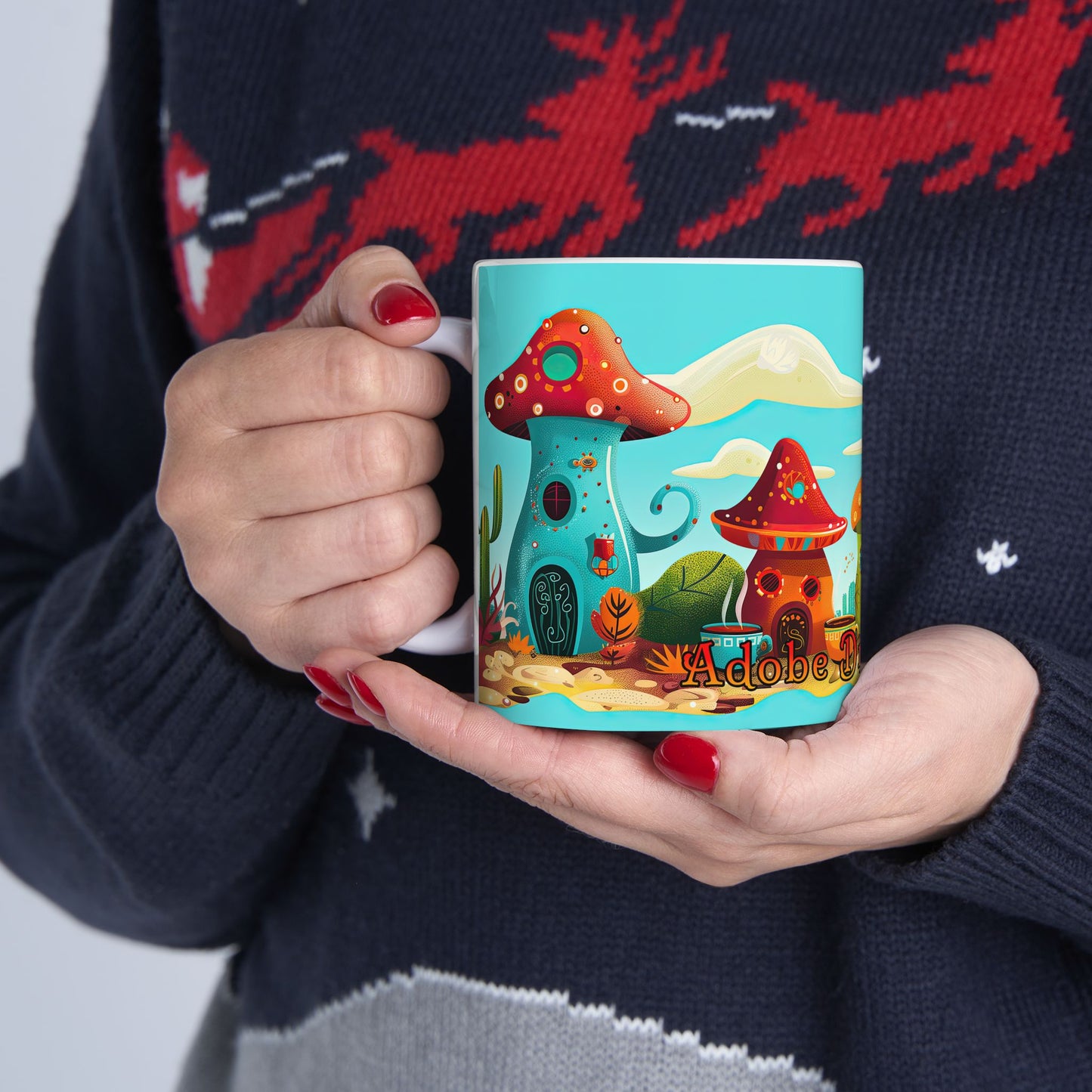 "So Mushroom for Coffee" Colorful Mushroom Themed Ceramic Mug - Available in 11oz and 15oz Sizes