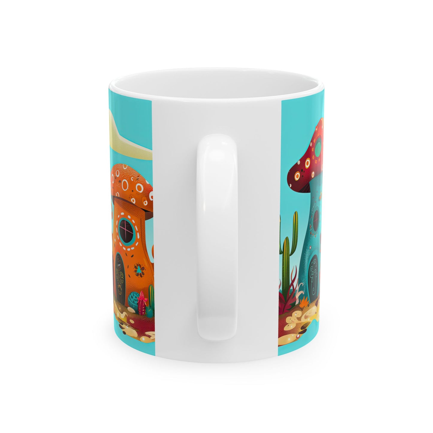 "So Mushroom for Coffee" Colorful Mushroom Themed Ceramic Mug - Available in 11oz and 15oz Sizes