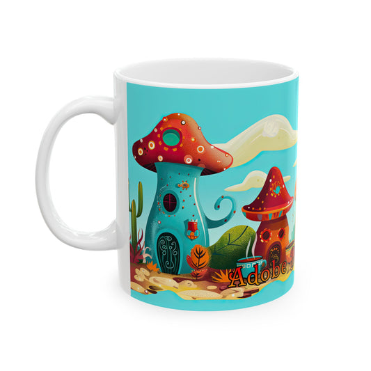 "So Mushroom for Coffee" Colorful Mushroom Themed Ceramic Mug - Available in  11oz and 15oz Sizes