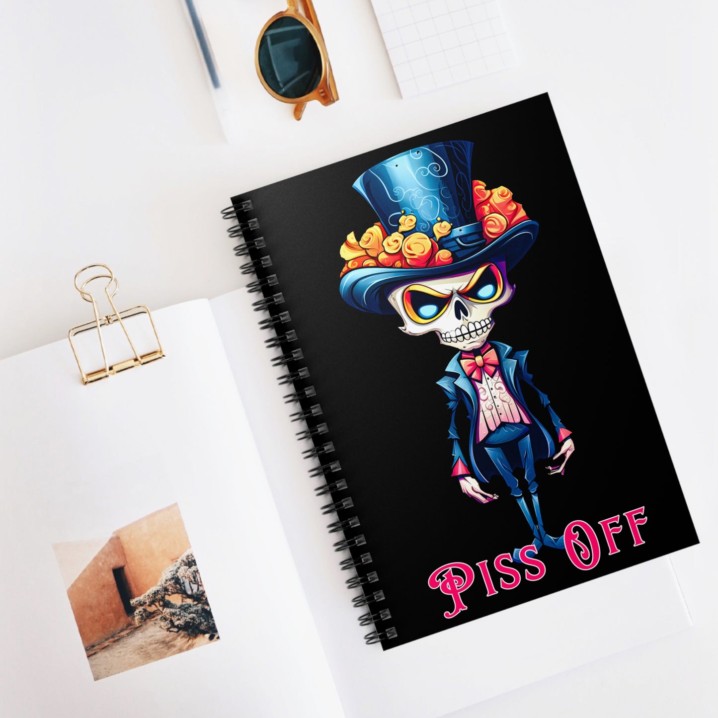 "Piss Off" Spiral Notebook - Ruled Line From Adobe Dregs Coffee Stash™