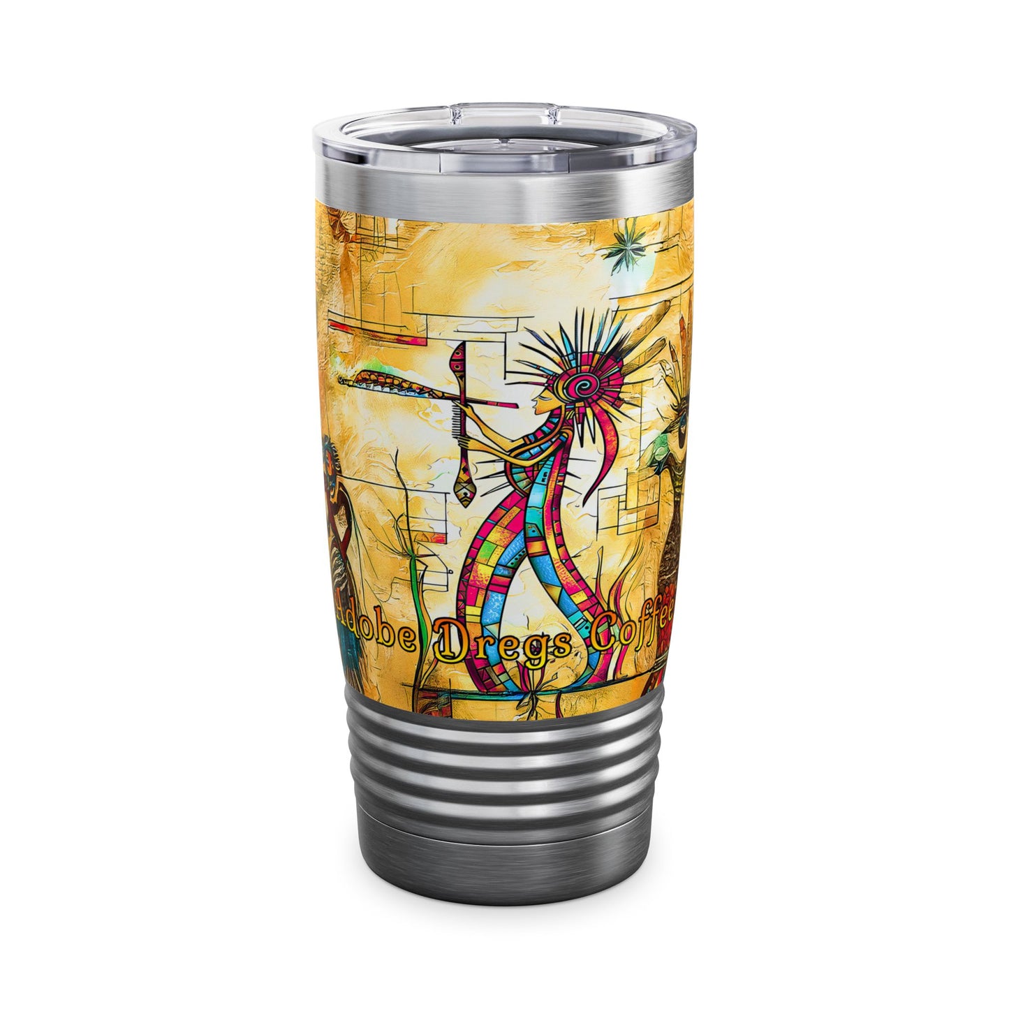 "Ocotillo Arroyo" A Colorful Desert Themed Stainless Steel Ringneck Tumbler | 20oz Tumbler for Coffee Lovers