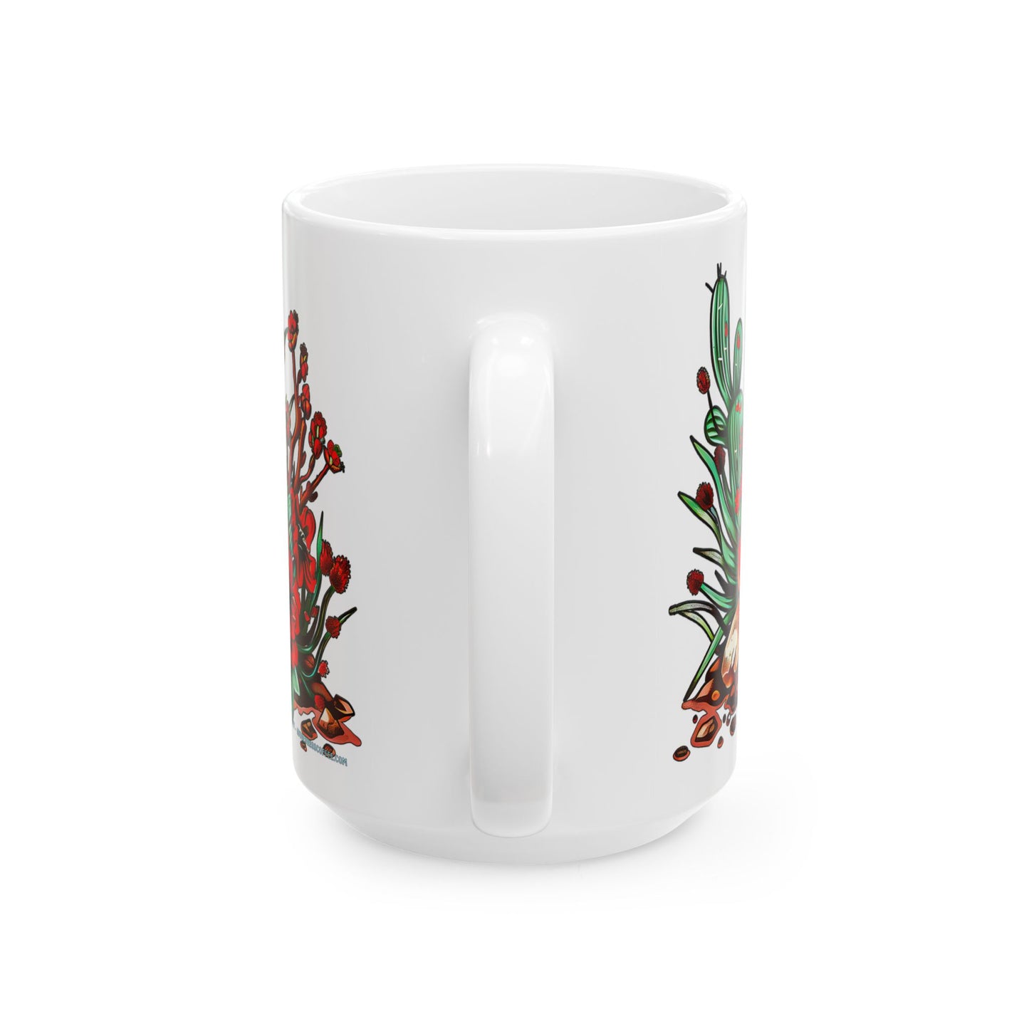 "Printz Ribbitz" - Ceramic Mug, Vibrant Frog and Cacti Mug - Available in both 11oz and 15oz Sizes, Cute Frog Gift Mug!