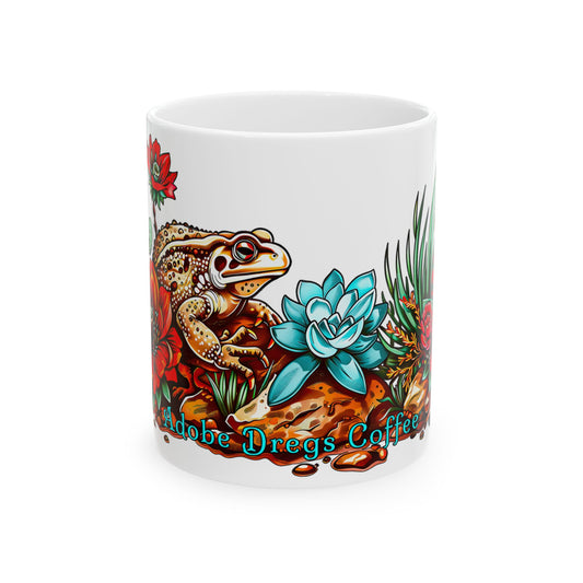 "Printz Ribbitz" - Ceramic Mug, Vibrant Frog and Cacti Mug - Available in both 11oz and 15oz Sizes, Cute Frog Gift Mug!