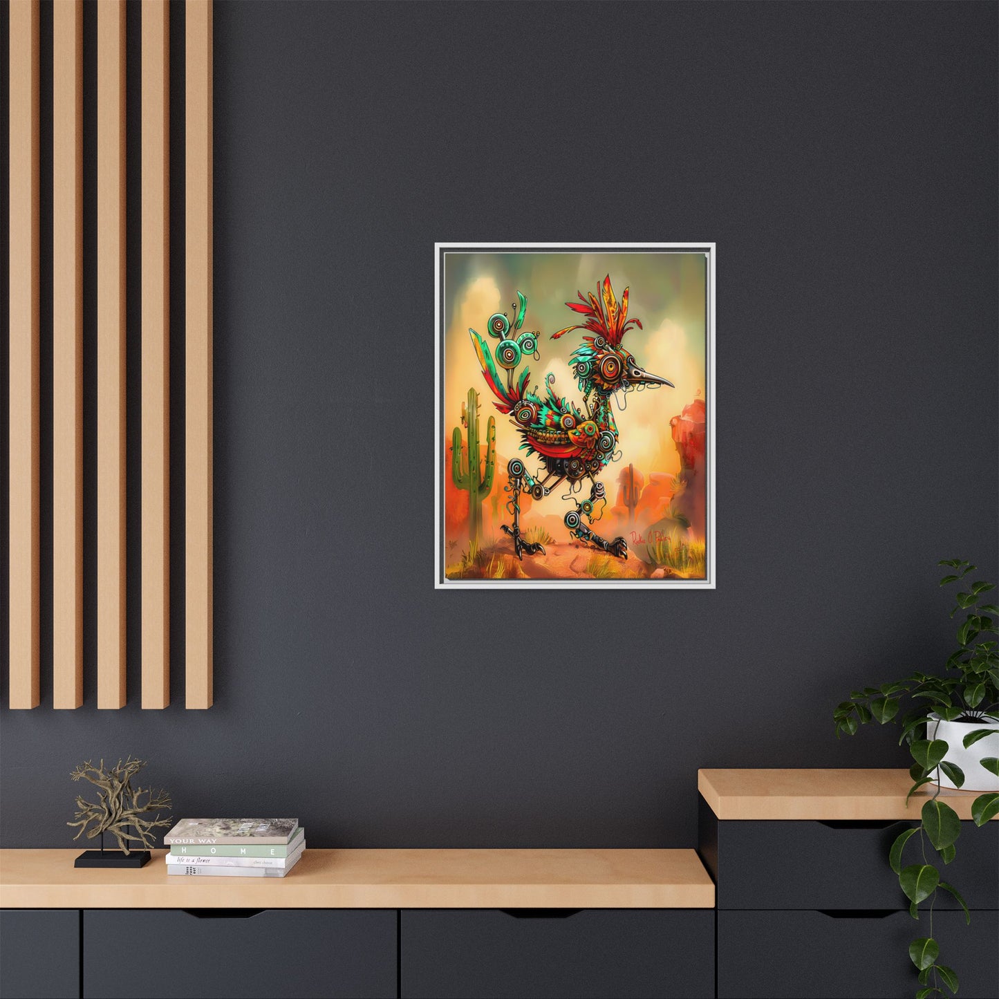 "Roadrunner Bot Bot" Framed Art, 6 sizes, 3 frame colors - Desert Art Lovers, Wall Art