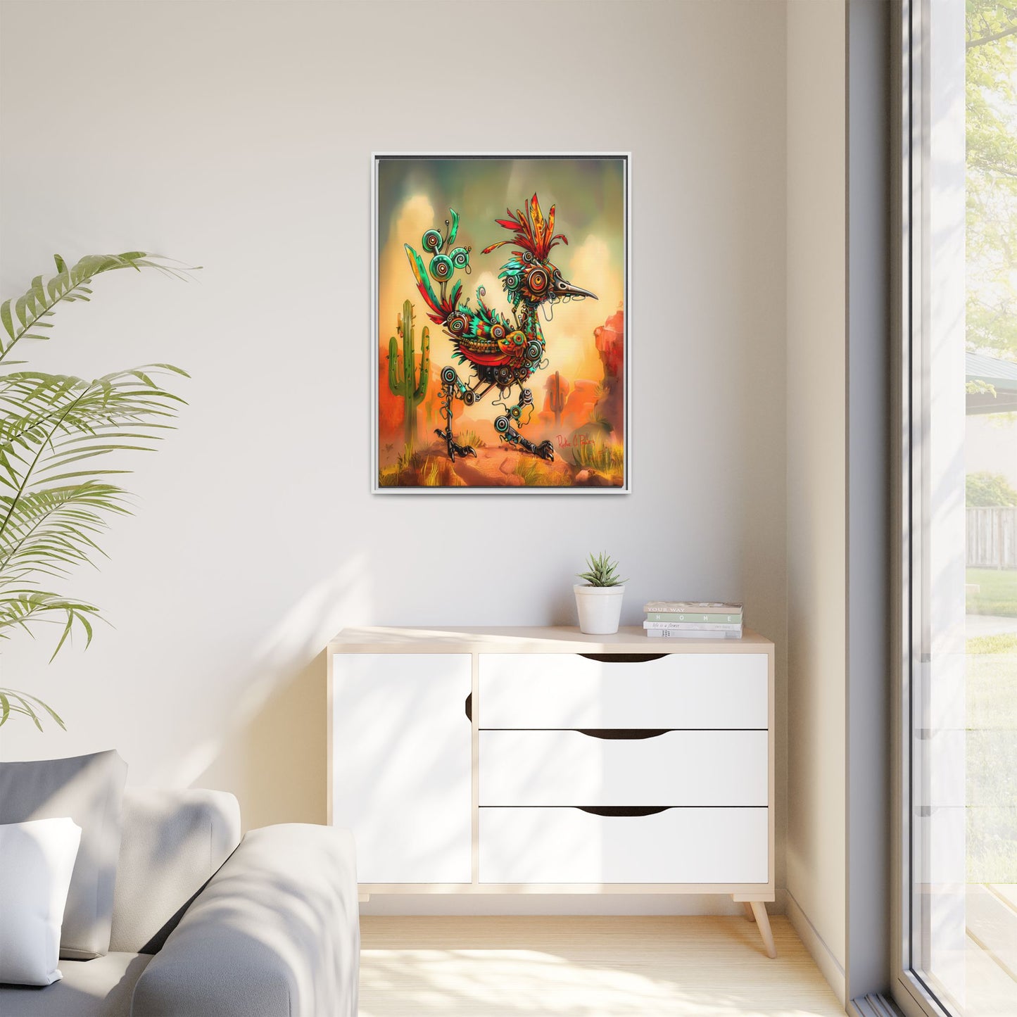 "Roadrunner Bot Bot" Framed Art, 6 sizes, 3 frame colors - Desert Art Lovers, Wall Art